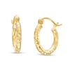 Thumbnail Image 0 of 13.0mm Diamond-Cut Tube Hoop Earrings in 14K Gold