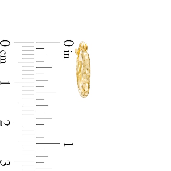 13.0mm Diamond-Cut Tube Hoop Earrings in 14K Gold