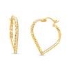 Thumbnail Image 0 of Diamond-Cut Heart-Shaped Tube Hoop Earrings in 14K Gold