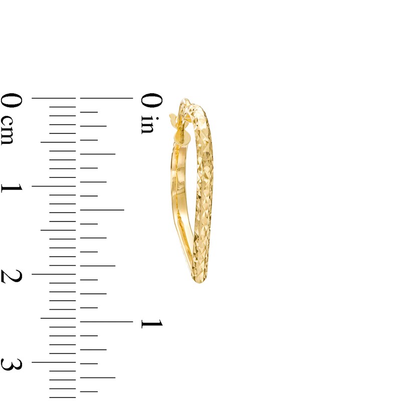 Diamond-Cut Heart-Shaped Tube Hoop Earrings in 14K Gold