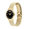 Thumbnail Image 2 of Ladies' Movado Museum Classic 1/20 CT. T.W. Diamond Gold-Tone IP Mesh Watch with Black Dial (Model: 0607628)