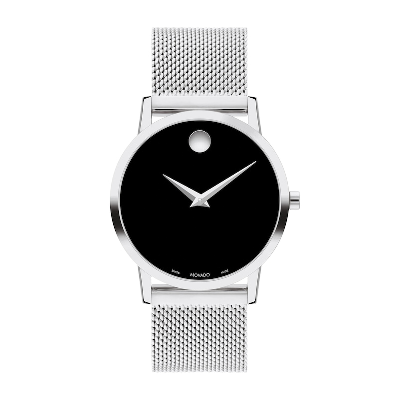 Main Image 1 of Ladies' Movado Museum Classic Mesh Watch with Black Dial (Model: 0607646)