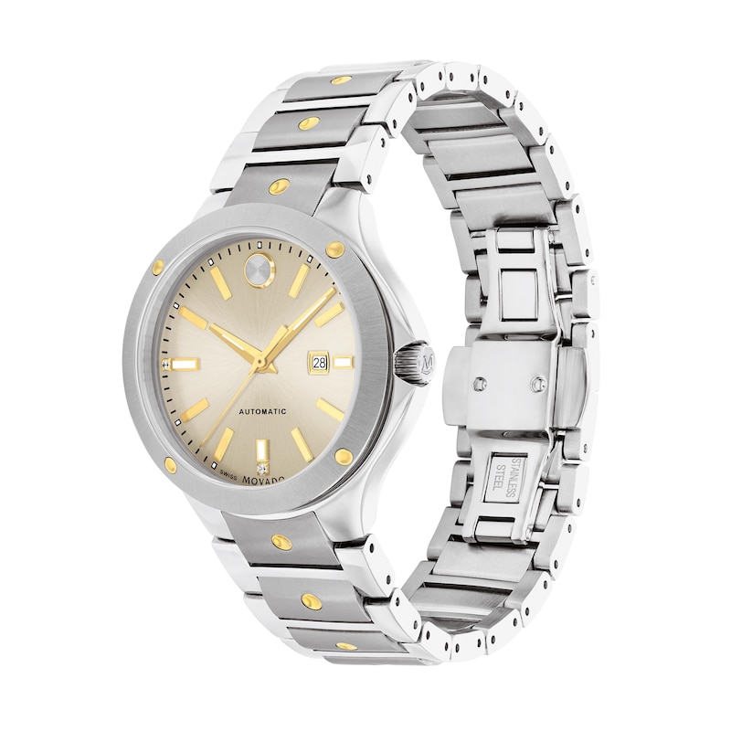 Main Image 2 of Ladies' Movado SE Automatic Diamond Accent Two-Tone PVD Watch with Champagne Dial (Model: 0607682)