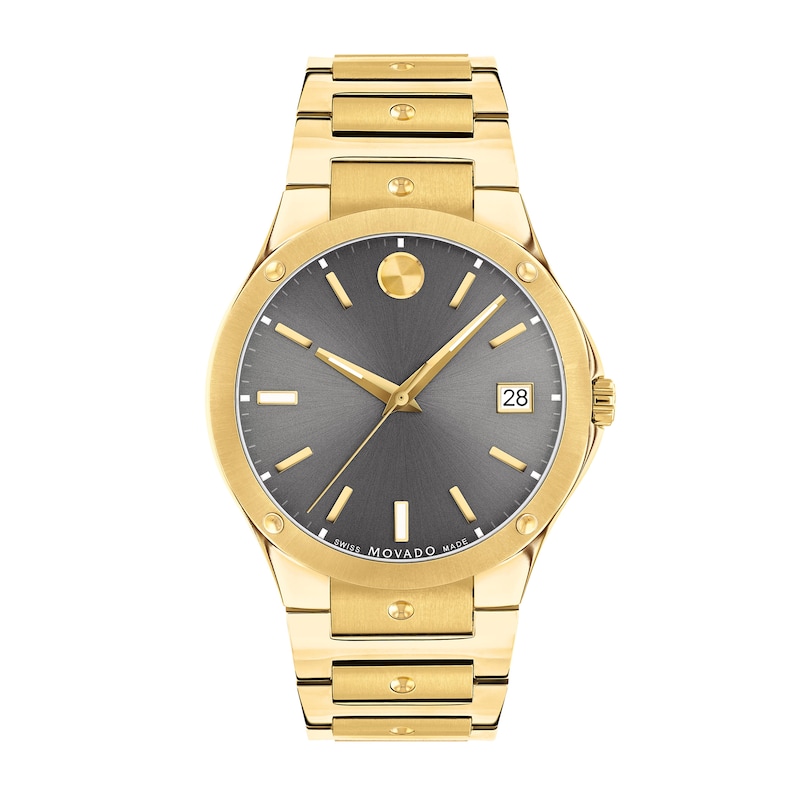Main Image 1 of Men's Movado SE Gold-Tone PVD Watch with Grey Dial (Model: 0607707)