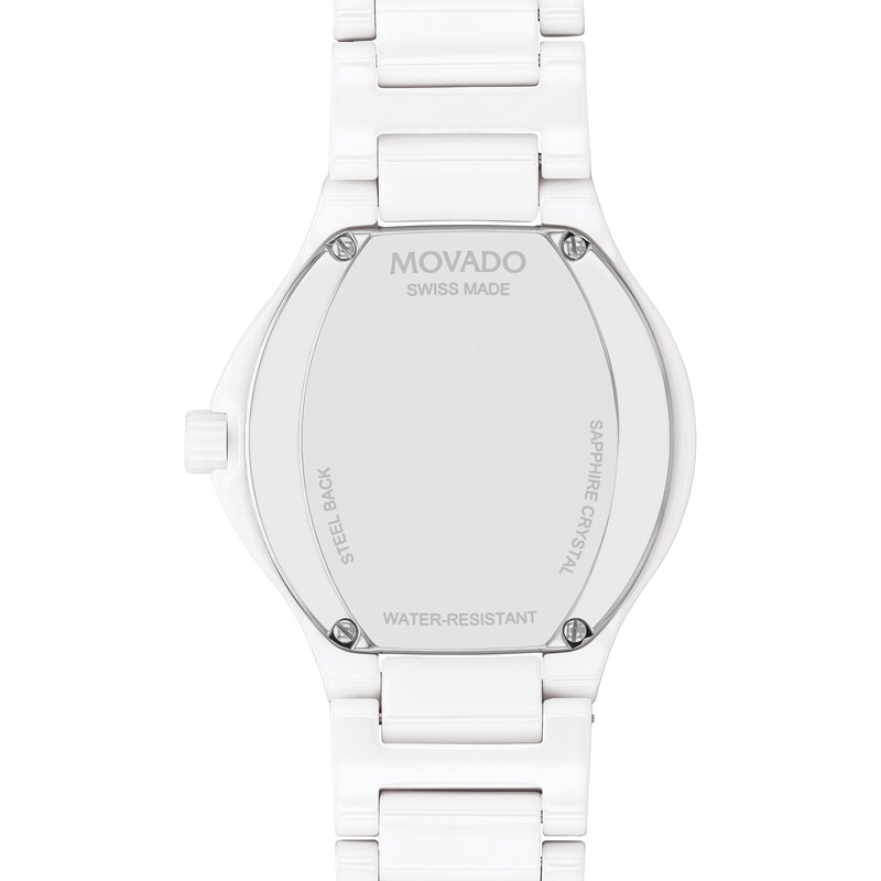 Ladies' Movado SE Two-Tone PVD Ceramic Watch with White Dial (Model: 0607740)