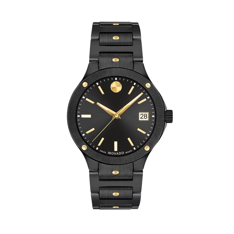 Main Image 1 of Ladies' Movado SE Two-Tone PVD Ceramic Watch with Black Dial (Model: 0607741)