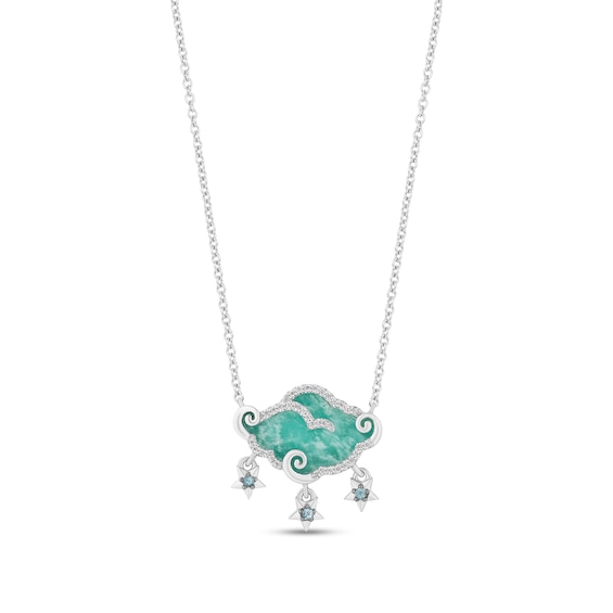 Collector's Edition Enchanted Disney Aladdin 30th Anniversary Amazonite, Topaz and Diamond Necklace in Sterling Silver