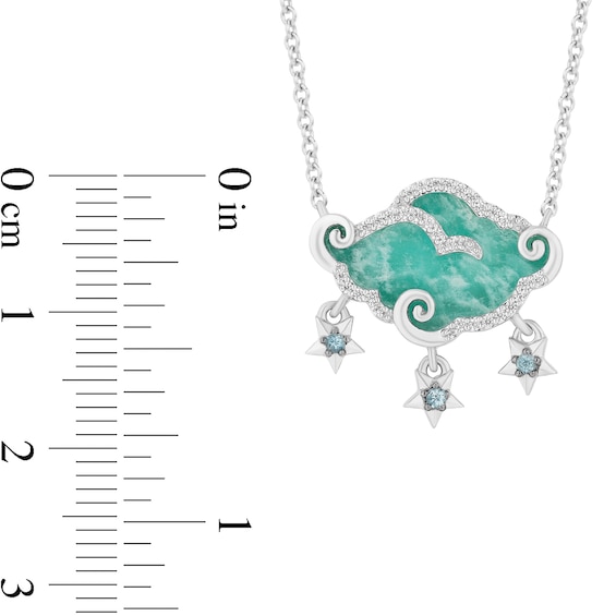 Collector's Edition Enchanted Disney Aladdin 30th Anniversary Amazonite, Topaz and Diamond Necklace in Sterling Silver