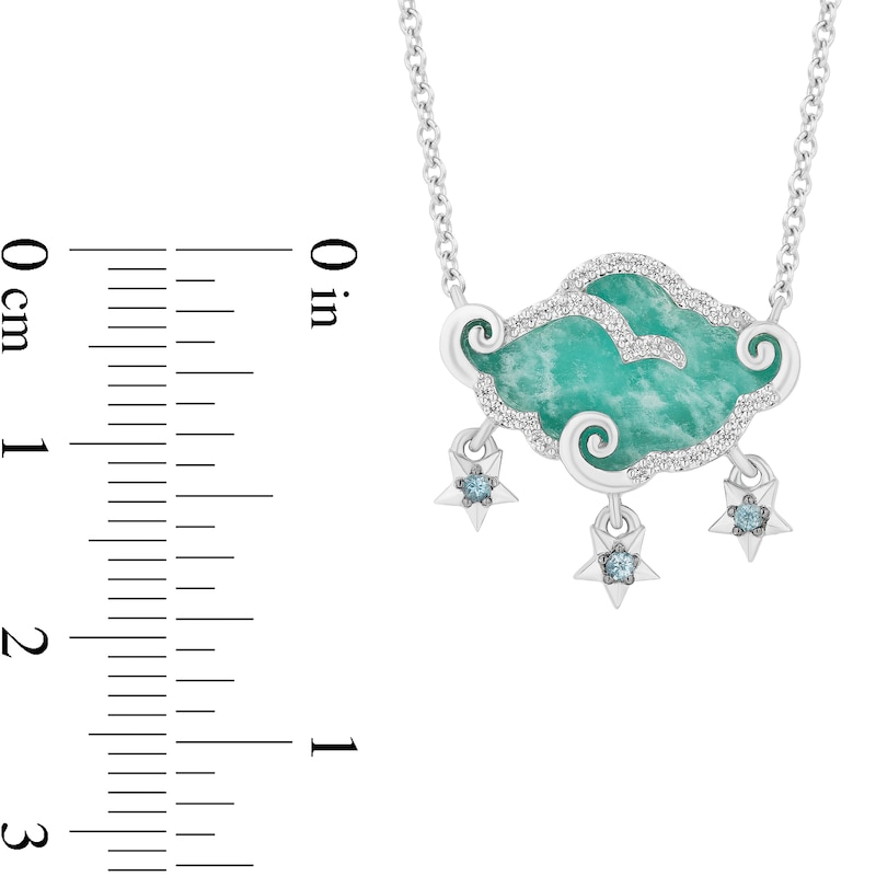 Main Image 4 of Collector's Edition Enchanted Disney Aladdin 30th Anniversary Amazonite, Topaz and Diamond Necklace in Sterling Silver