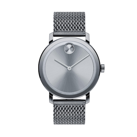 Men's Movado BoldÂ® Evolution Gunmetal Grey IP Mesh Watch with Grey Dial (Model: 3600902)