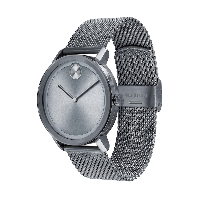 Main Image 2 of Men's Movado Bold® Evolution Gunmetal Grey IP Mesh Watch with Grey Dial (Model: 3600902)