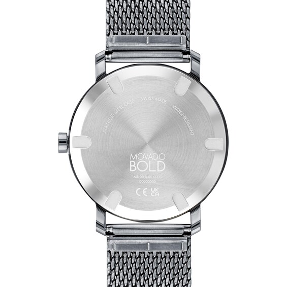 Men's Movado BoldÂ® Evolution Gunmetal Grey IP Mesh Watch with Grey Dial (Model: 3600902)