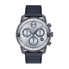 Thumbnail Image 1 of Men's Movado Bold® Verso Gunmetal Grey IP Chronograph Blue Leather Strap Watch with Grey Dial (Model: 3600909)