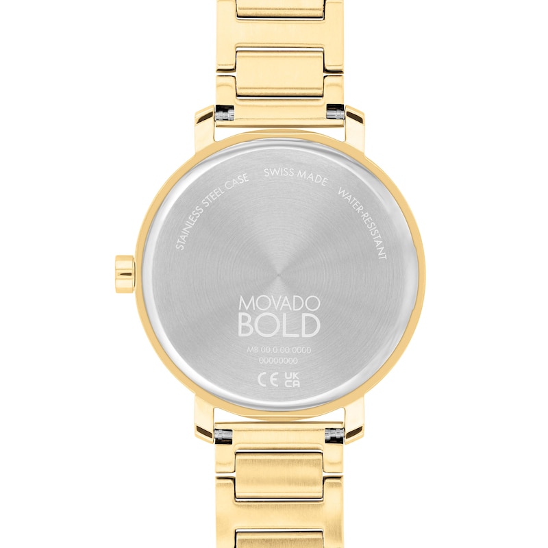 Main Image 3 of Ladies' Movado Bold® Evolution Gold-Tone IP Watch with Multi-Colored Ombré Crystal Dial (Model: 3600931)