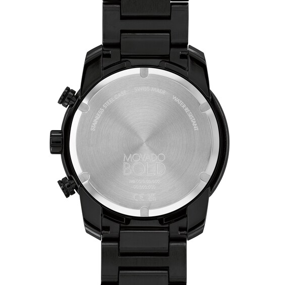 Men's Movado BoldÂ® Verso Black IP Chronograph Watch with Black Dial (Model: 3600906)