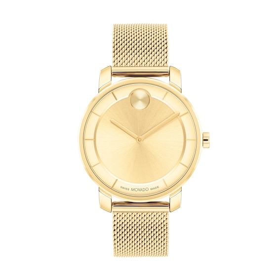 Ladies' Movado BoldÂ® Access Gold-Tone IP Mesh Watch with Gold-Tone Dial (Model: 3600921)