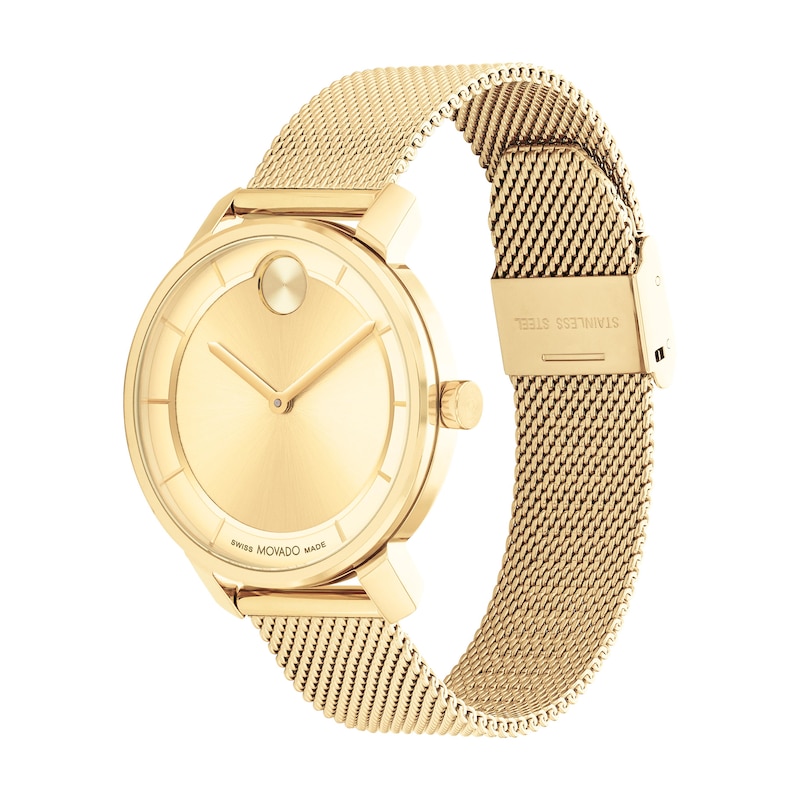 Main Image 2 of Ladies' Movado Bold® Access Gold-Tone IP Mesh Watch with Gold-Tone Dial (Model: 3600921)