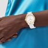 Thumbnail Image 4 of Ladies' Movado Bold® Verso Gold-Tone IP and White Ceramic Watch with White Dial (Model: 3600934)