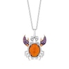 Thumbnail Image 1 of Enchanted Disney Ariel Carnelian, Amethyst and 1/15 CT. T.W. Diamond Crab Pendant in Sterling Silver and 10K Rose Gold