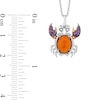 Thumbnail Image 3 of Enchanted Disney Ariel Carnelian, Amethyst and 1/15 CT. T.W. Diamond Crab Pendant in Sterling Silver and 10K Rose Gold