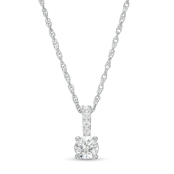1/2 CT. T.w. Diamond Graduated Bail Pendant in 10K White Gold (J/I3)