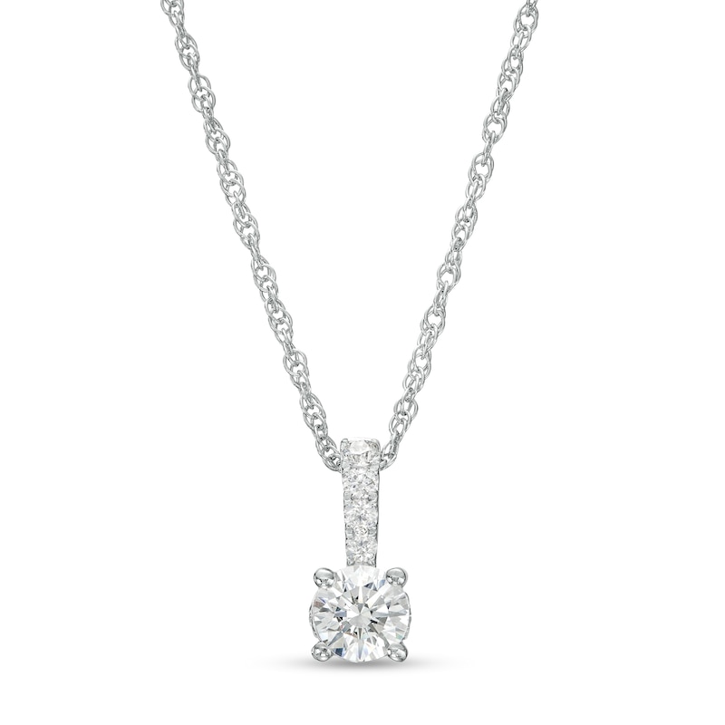 Main Image 1 of 1/2 CT. T.W. Diamond Graduated Bail Pendant in 10K White Gold (J/I3)