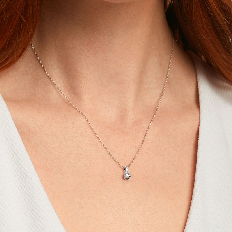 Main Image 2 of 1/2 CT. T.W. Diamond Graduated Bail Pendant in 10K White Gold (J/I3)