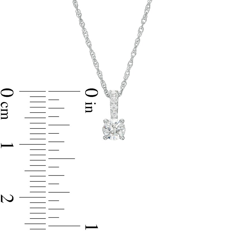 Main Image 3 of 1/2 CT. T.W. Diamond Graduated Bail Pendant in 10K White Gold (J/I3)