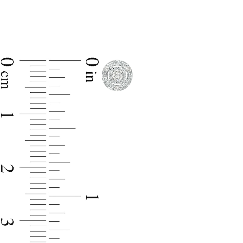 Main Image 4 of 1/5 CT. T.W. Diamond Solitaire Beaded Frame Pendant and Stud Earrings Set Sterling Silver (J/I3)