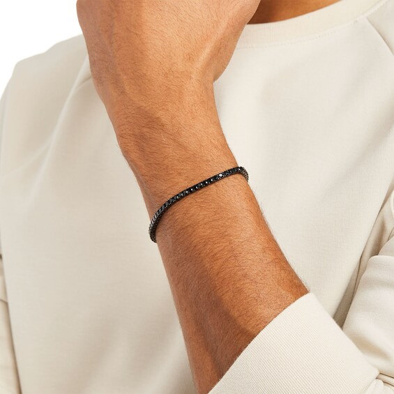 Vera Black Spinel Bracelet in Sterling Silver and Black Rhodium - 7.5"