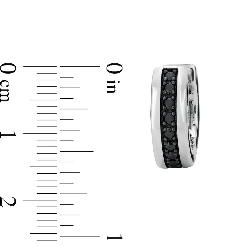 Vera Men's 1/3 CT. T.W. Black Diamond Huggie Hoop Earrings in Sterling Silver with Black Rhodium