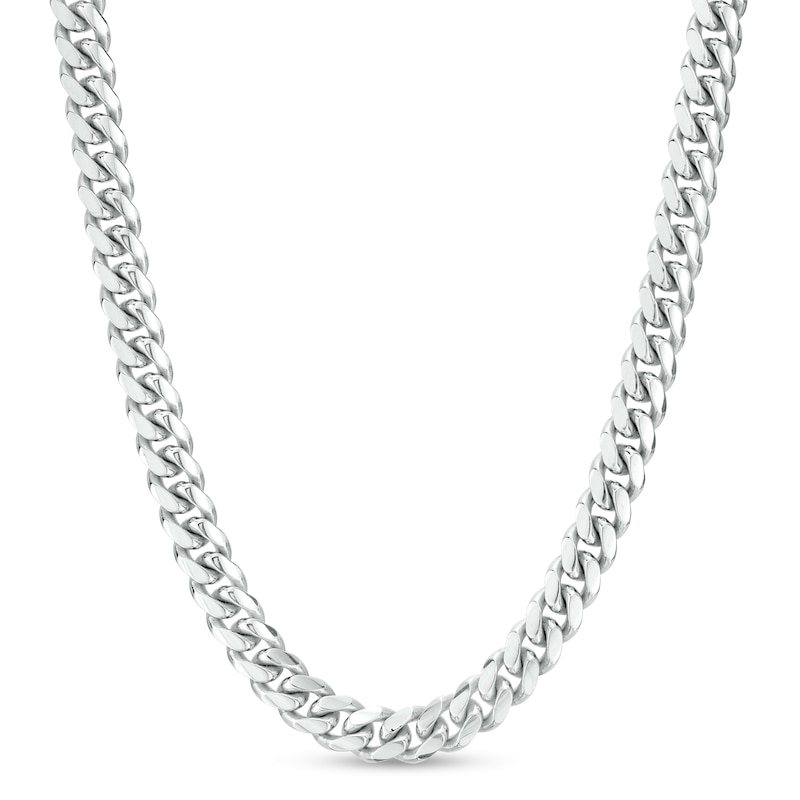 Main Image 1 of Vera Men's 6.2mm Cuban Link Necklace in Solid Sterling Silver - 18"