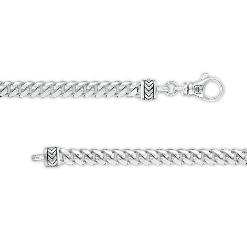 Main Image 3 of Vera Men's 6.2mm Cuban Link Necklace in Solid Sterling Silver - 18"