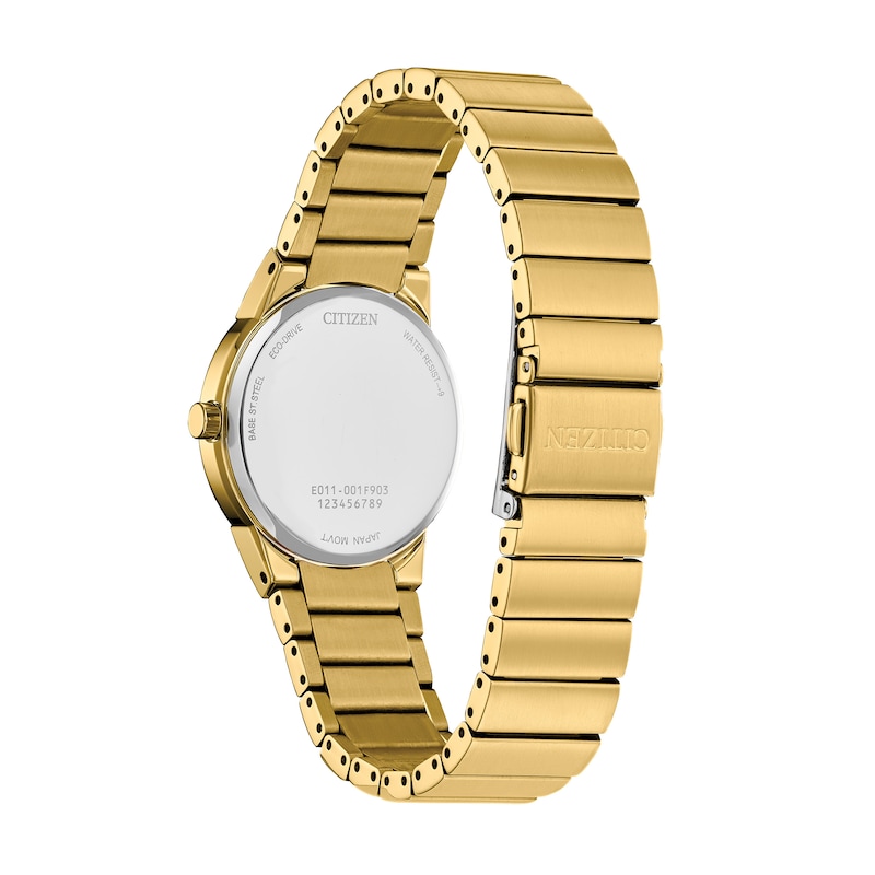 Ladies' Citizen Eco-Drive® Modern Gold-Tone Watch with Black Dial (Model: EW2672-58E)