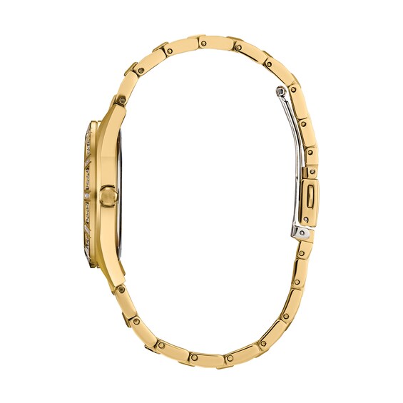 Ladies' Citizen Eco-DriveÂ® Classic Crystal Accent Gold-Tone Watch with Mother-of-Pearl Dial (Model: Em1022-51D)