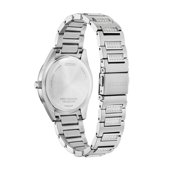 Ladies' Citizen Eco-DriveÂ® Classic Crystal Accent Watch with Blue Dial (Model: Em1020-57L)
