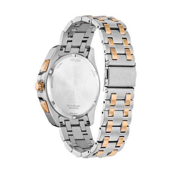Men's Citizen Eco-DriveÂ® Two-Tone Classic Chronograph Watch with Silver-Tone Dial (Model: Ca4516-59A)