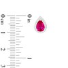 Thumbnail Image 5 of Pear-Shaped Lab-Created Ruby and White Lab-Created Sapphire Frame Three Piece Set in Sterling Silver – Size 7