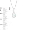 Thumbnail Image 4 of Pear-Shaped Lab-Created Opal and White Lab-Created Sapphire Frame Three Piece Set in Sterling Silver – Size 7