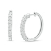 Thumbnail Image 1 of 1/10 CT. T.W. Diamond Hoop Earrings in Sterling Silver