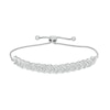 Thumbnail Image 0 of 1/2 CT. T.W. Diamond Multi-Row Chevron Bolo Bracelet in Sterling Silver – 9.5"