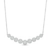 Thumbnail Image 1 of 1 CT. T.W. Diamond Frame Nine Stone Curved Bar Necklace in 10K White Gold