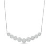 Thumbnail Image 0 of 1 CT. T.W. Diamond Frame Nine Stone Curved Bar Necklace in 10K White Gold