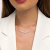Thumbnail Image 2 of 1 CT. T.W. Diamond Frame Nine Stone Curved Bar Necklace in 10K White Gold