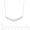 Thumbnail Image 2 of 1 CT. T.W. Diamond Frame Nine Stone Curved Bar Necklace in 10K White Gold