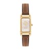Thumbnail Image 1 of Ladies' Coach Cadie Gold-Tone IP Brown Leather Strap Watch with Rectagular Mother-of-Pearl Dial (Model: 14504028)