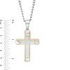 Thumbnail Image 4 of Men's Diamond Accent Layered Dog Tag and Cross Pendant with Link Bracelet Set in Stainless Steel and Yellow Ion-Plate