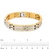 Thumbnail Image 6 of Men's Diamond Accent Layered Dog Tag and Cross Pendant with Link Bracelet Set in Stainless Steel and Yellow Ion-Plate