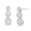 Thumbnail Image 1 of Marilyn Monroe™ Collection 3/4 CT. T.W. Journey Multi-Diamond Trio Drop Earrings in 10K White Gold