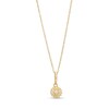 Thumbnail Image 1 of Child's Cubic Zirconia Solitaire Flower Pendant in 14K Gold – 15"